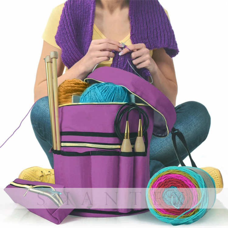 Sac de toile de stockage de crochet durable organisateur de tricotage au crochet Sac de stockage de fil personnalisé