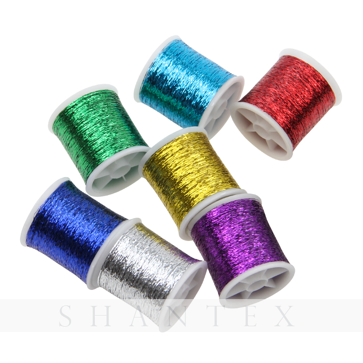 Whosale Sparkling Glitter Metallic fil métallique Fil à coudre de broderie