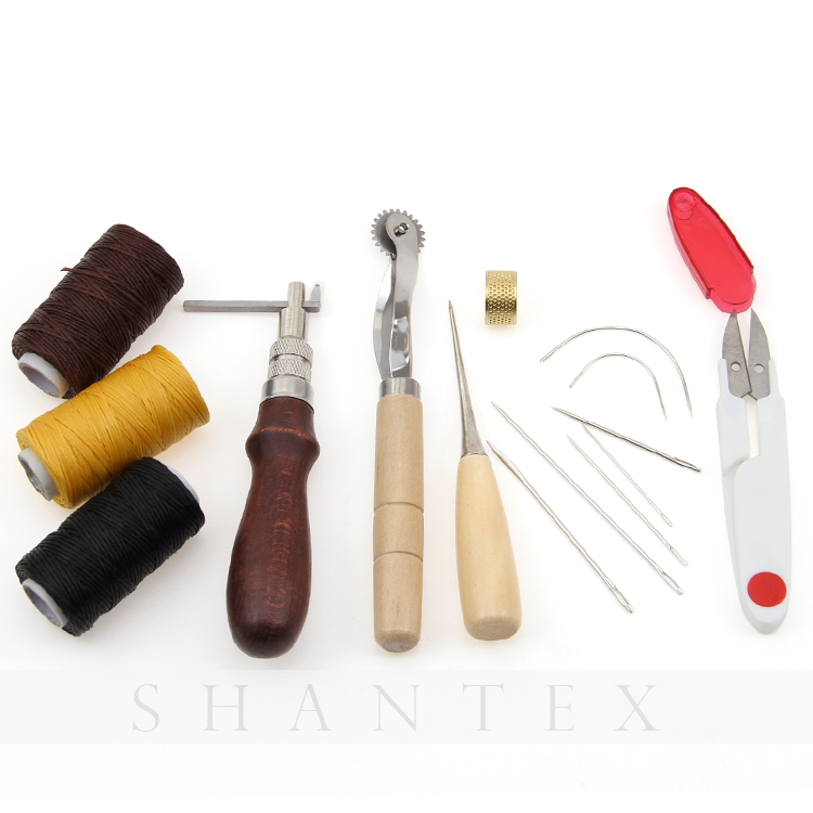 9 outils de travail d'artisanat en cuir / ensemble a placé des outils à main en cuir de diamant