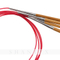 Le tube rouge a carbonisé des aiguilles à tricoter circulaires en bambou réglées pour le fil à tricoter de main
