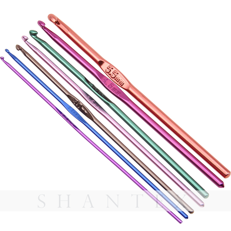 Crochets de crochet en aluminium multicolores de poignée 2mm-10mm tisser des aiguilles à tricoter ensemble de fil