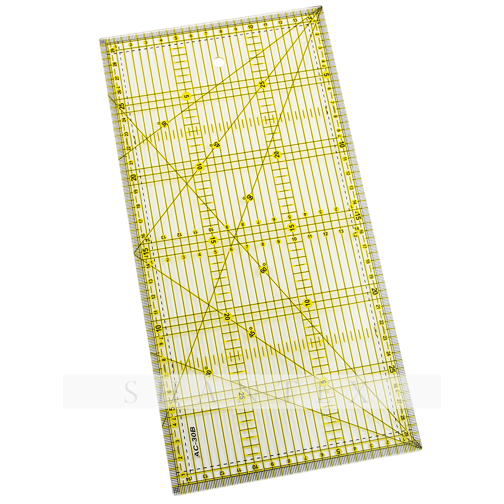 Plastique carré tailleur parallèle métrique matelassé règle acrylique échelle de 30 cm
