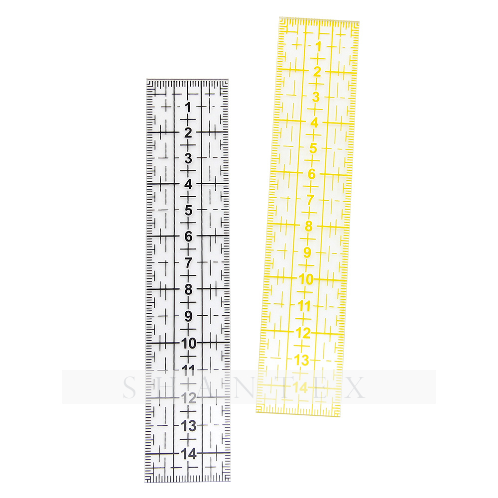 Règle de conception rectangulaire Règle de couette en acrylique jaune fluo de couleur fluorescente